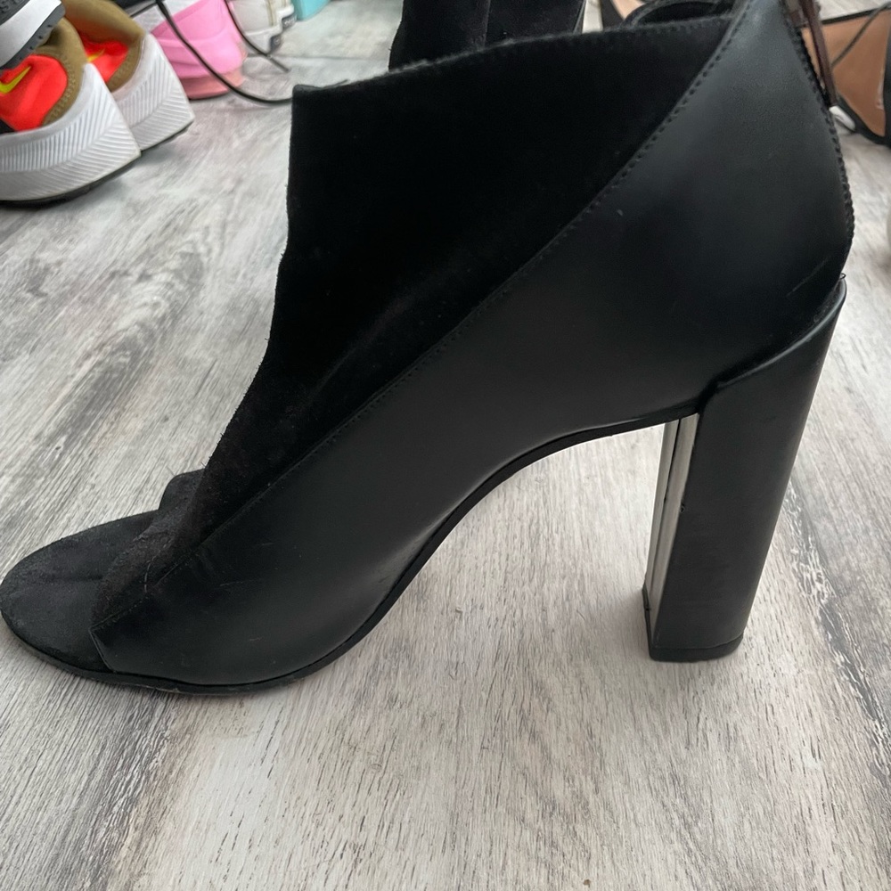 Vince black suede and leather heels